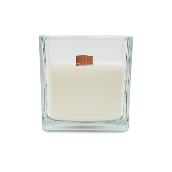 Candela in cera vegetale 600gr Trasparente - personalizzabile con logo