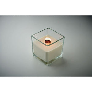 Candela in cera vegetale 600gr Trasparente - personalizzabile con logo