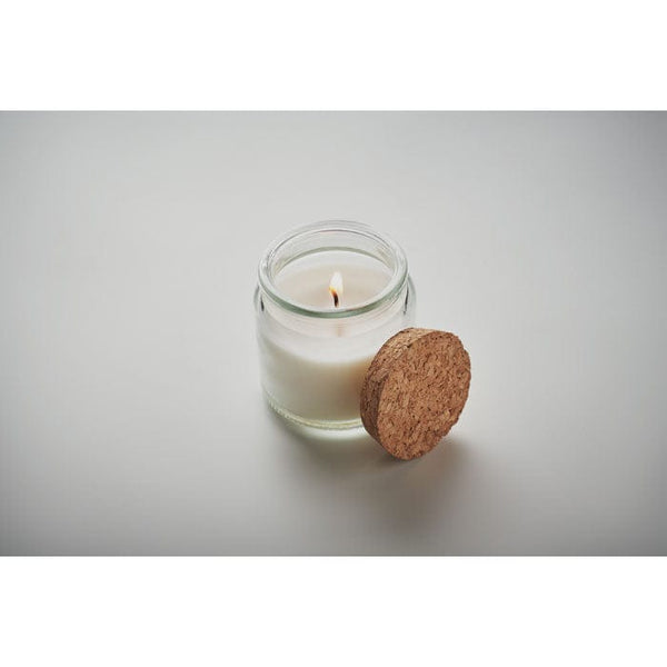 Candela in cera vegetale 70 gr - personalizzabile con logo