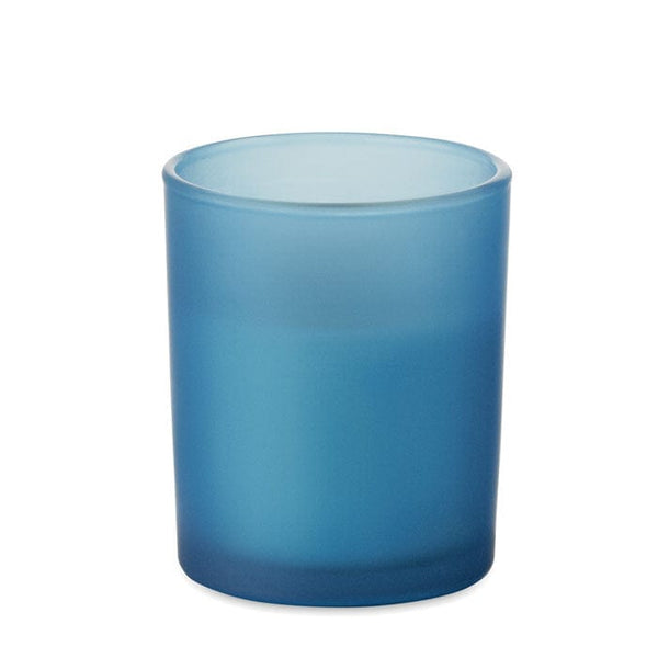 Candela in cera vegetale 80 gr Blu - personalizzabile con logo