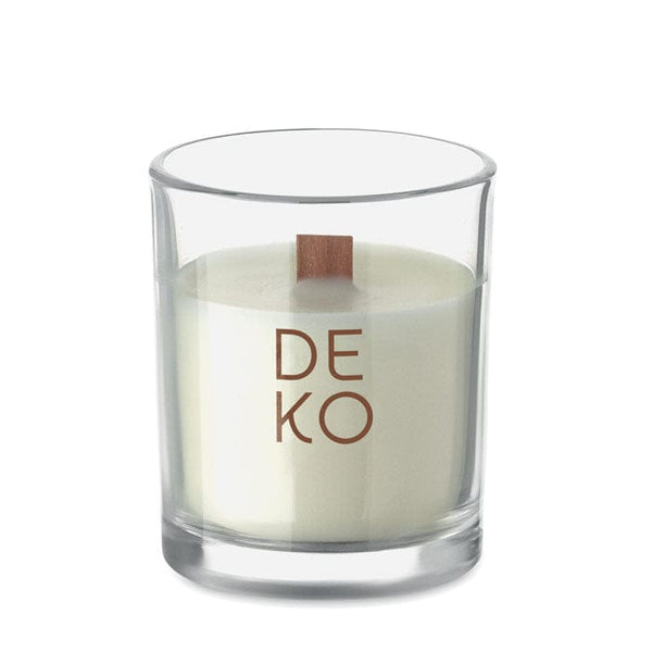 Candela in cera vegetale 80 gr - personalizzabile con logo