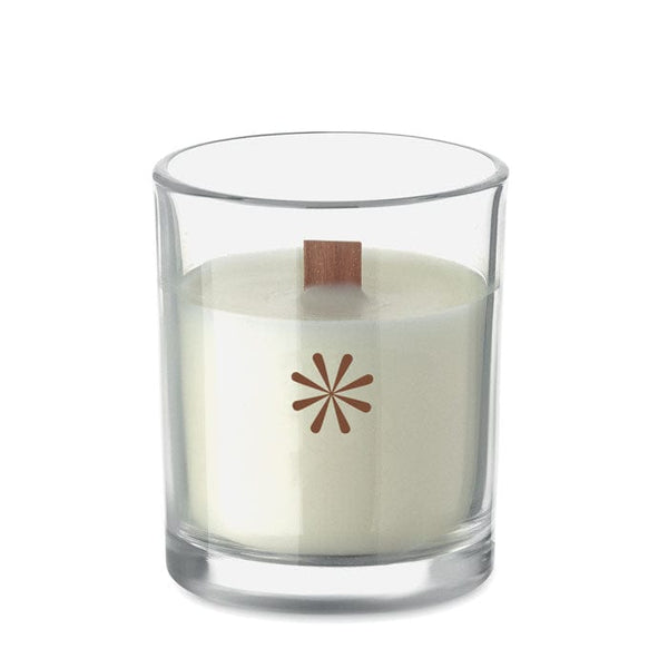Candela in cera vegetale 80 gr - personalizzabile con logo