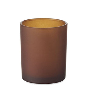 Candela in cera vegetale 80 gr Marrone - personalizzabile con logo