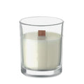 Candela in cera vegetale 80 gr Trasparente - personalizzabile con logo
