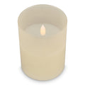 Candela ricaricabile a LED Nyelle in vetro Beige - personalizzabile con logo