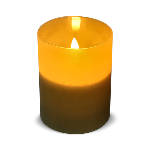 Candela ricaricabile a LED Nyelle in vetro - personalizzabile con logo