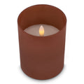 Candela ricaricabile a LED Nyelle in vetro Marrone - personalizzabile con logo