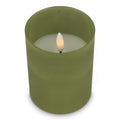 Candela ricaricabile a LED Nyelle in vetro verde calce - personalizzabile con logo