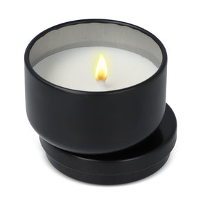 Candela vegetale non profumata in scatolina di latta riciclata - personalizzabile con logo