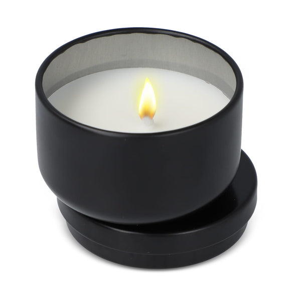 Candela vegetale non profumata in scatolina di latta riciclata - personalizzabile con logo