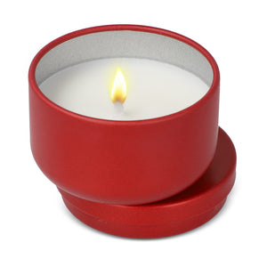 Candela vegetale non profumata in scatolina di latta riciclata - personalizzabile con logo