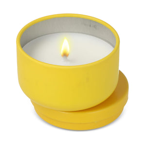 Candela vegetale non profumata in scatolina di latta riciclata - personalizzabile con logo