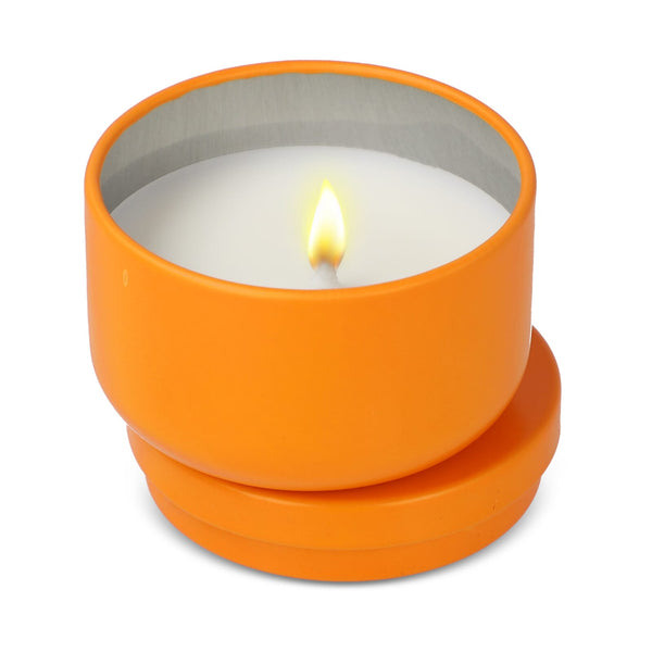 Candela vegetale non profumata in scatolina di latta riciclata - personalizzabile con logo