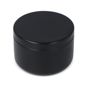 Candela vegetale non profumata in scatolina di latta riciclata Nero - personalizzabile con logo