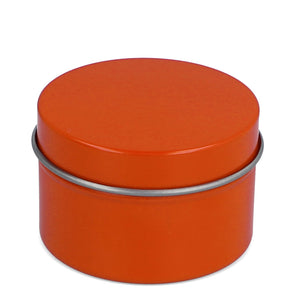 Candela vegetale profumata Dhyana in latta riciclata 5 cm Arancione - personalizzabile con logo