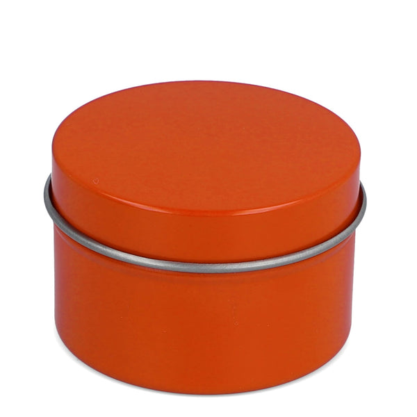 Candela vegetale profumata Dhyana in latta riciclata 5 cm Arancione - personalizzabile con logo