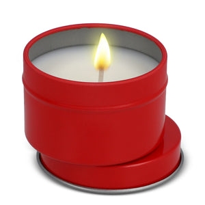 Candela vegetale profumata Dhyana in latta riciclata 5 cm - personalizzabile con logo