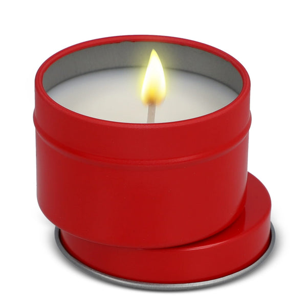 Candela vegetale profumata Dhyana in latta riciclata 5 cm - personalizzabile con logo