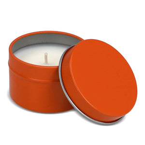 Candela vegetale profumata Dhyana in latta riciclata 5 cm - personalizzabile con logo