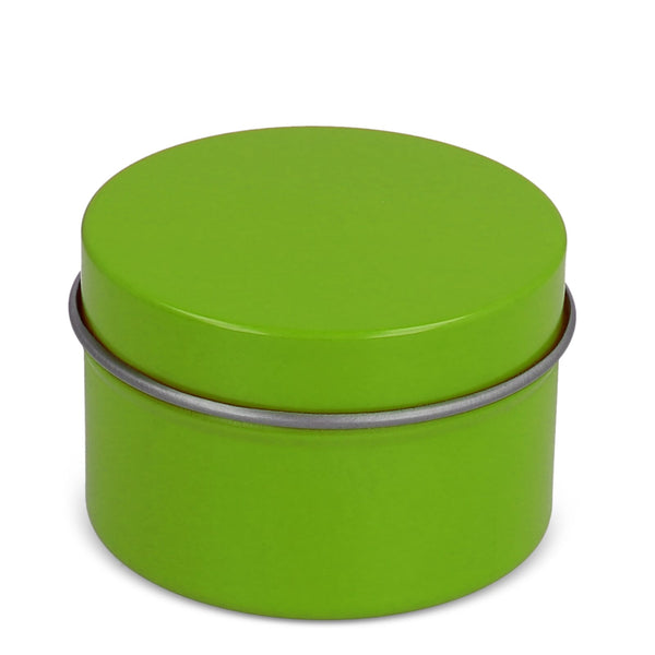 Candela vegetale profumata Dhyana in latta riciclata 5 cm verde - personalizzabile con logo