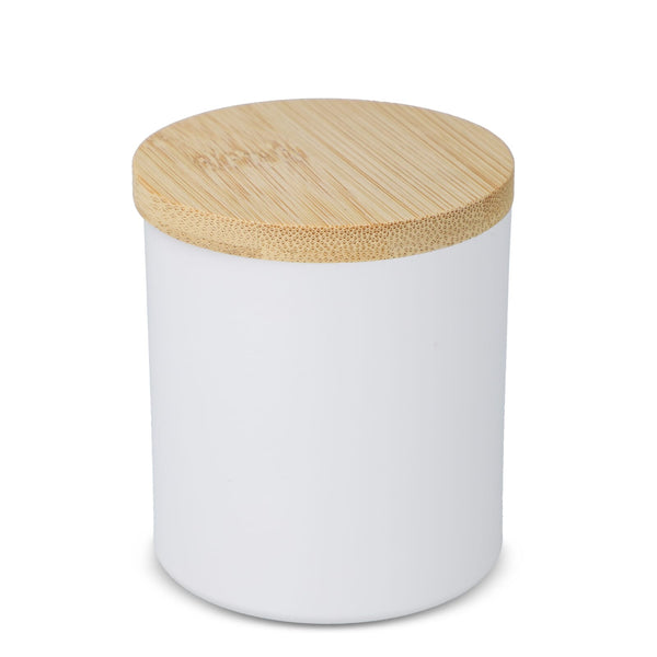 Candela vegetale profumata in alluminio riciclato Bianco - personalizzabile con logo