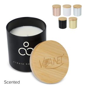 Candela vegetale profumata in alluminio riciclato - personalizzabile con logo