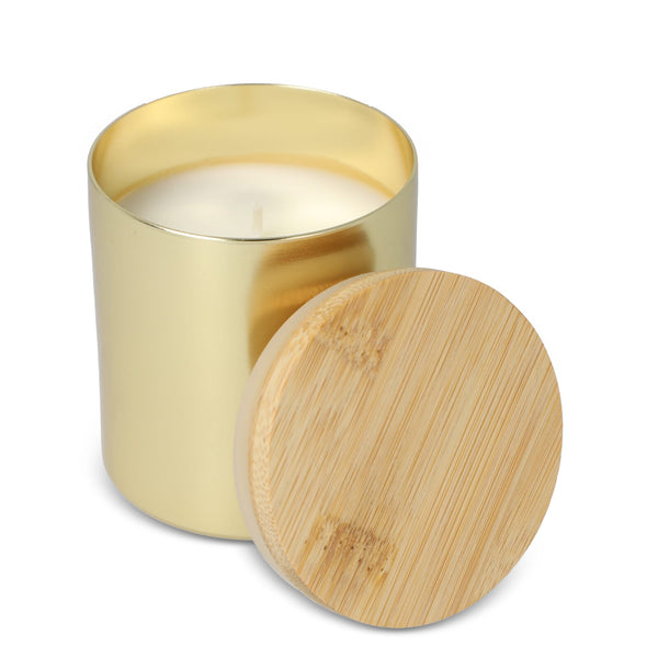 Candela vegetale profumata in alluminio riciclato - personalizzabile con logo