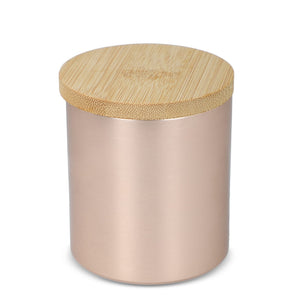 Candela vegetale profumata in alluminio riciclato rosa - personalizzabile con logo