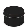 Candela vegetale profumata Kirtan in contenitore di latta riciclata 6 cm Nero - personalizzabile con logo