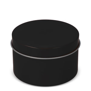 Candela vegetale profumata Kirtan in contenitore di latta riciclata 6 cm Nero - personalizzabile con logo