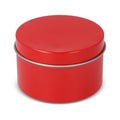 Candela vegetale profumata Kirtan in contenitore di latta riciclata 6 cm Rosso - personalizzabile con logo