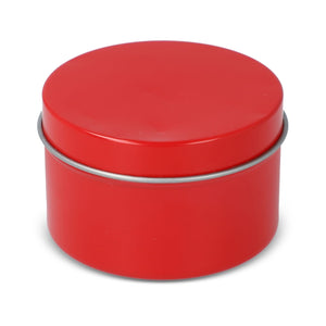Candela vegetale profumata Kirtan in contenitore di latta riciclata 6 cm Rosso - personalizzabile con logo