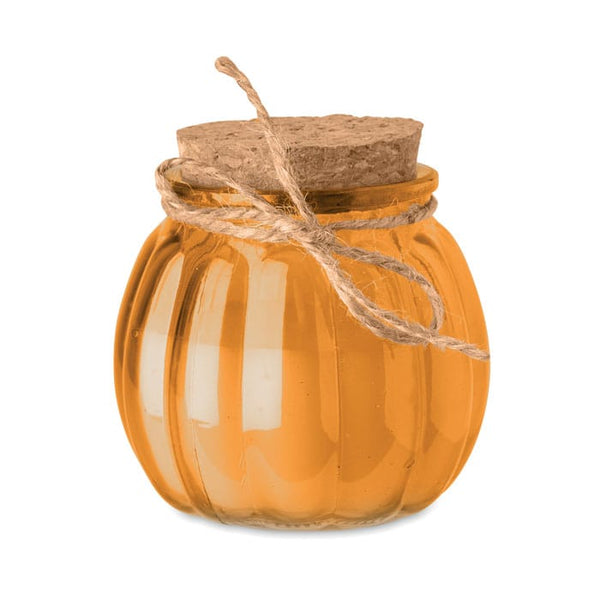 Candela vegetale vaniglia arancione - personalizzabile con logo