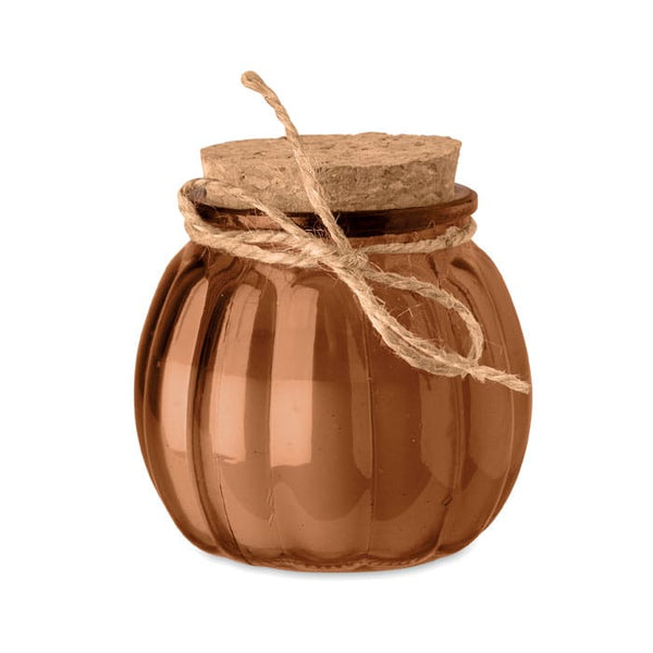 Candela vegetale vaniglia Marrone - personalizzabile con logo