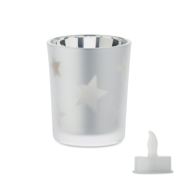 Candelina tealight a LED Color argento - personalizzabile con logo
