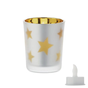 Candelina tealight a LED Oro - personalizzabile con logo