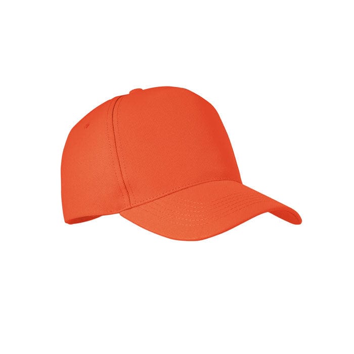 Cappellino 5 pannelli RPET arancione - personalizzabile con logo