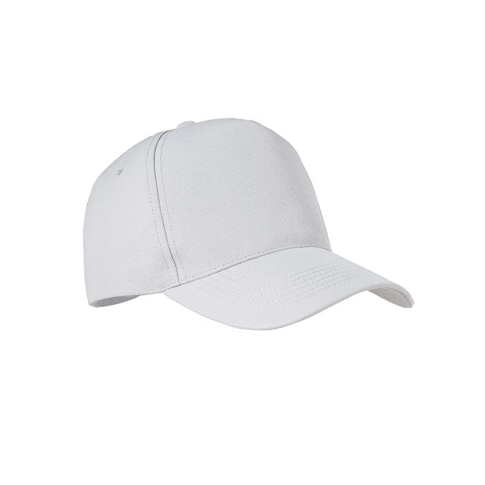 Cappellino 5 pannelli RPET bianco - personalizzabile con logo