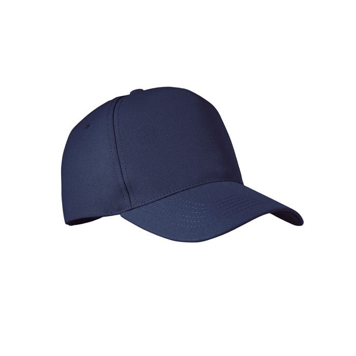 Cappellino 5 pannelli RPET blu - personalizzabile con logo