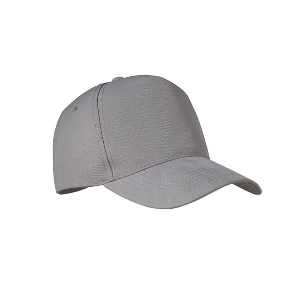 Cappellino 5 pannelli RPET grigio - personalizzabile con logo