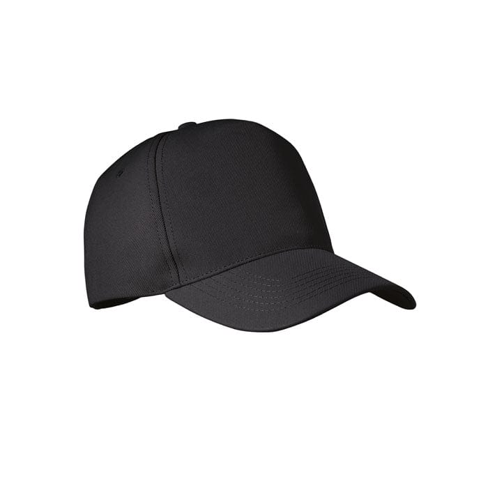 Cappellino 5 pannelli RPET Nero - personalizzabile con logo