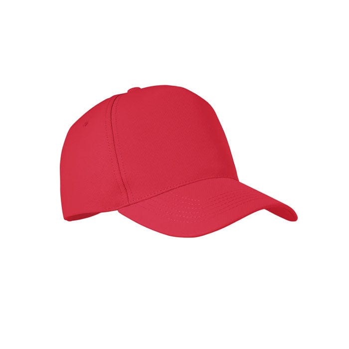 Cappellino 5 pannelli RPET rosso - personalizzabile con logo