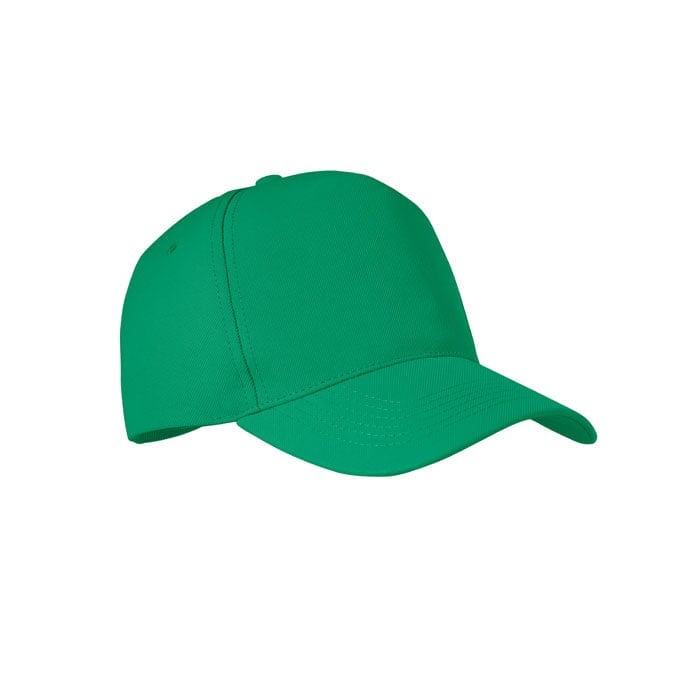 Cappellino 5 pannelli RPET verde - personalizzabile con logo