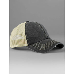 Cappellino 6 Panel Vintage Trucker nero - personalizzabile con logo