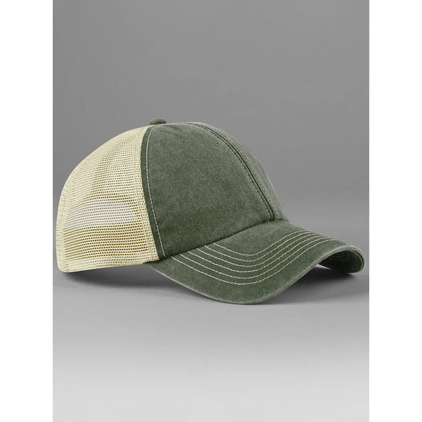 Cappellino 6 Panel Vintage Trucker verde - personalizzabile con logo