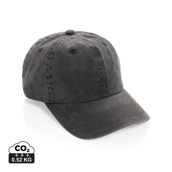 Cappellino 6 pannelli BEAU in twill di cotone AWARE™ 270 gm2 nero - personalizzabile con logo