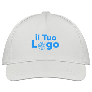 Cappellino a 5 pannelli cotone 160g Bianco - personalizzabile con logo