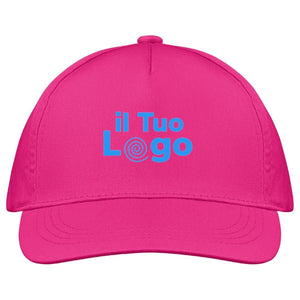 Cappellino a 5 pannelli cotone 160g Fucsia - personalizzabile con logo