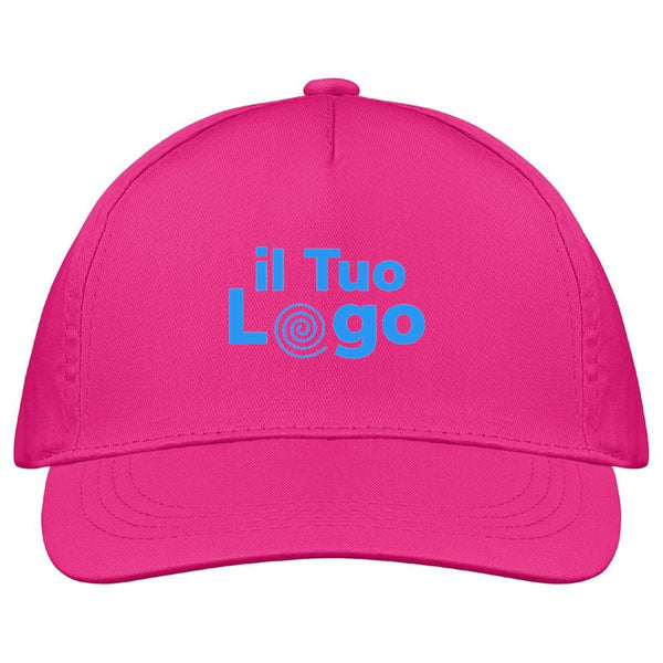 Cappellino a 5 pannelli cotone 160g Fucsia - personalizzabile con logo