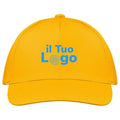 Cappellino a 5 pannelli cotone 160g Giallo - personalizzabile con logo